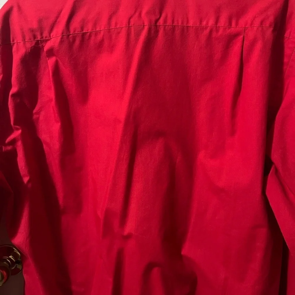 ****Donated****Pierre Cardin Red button down Slim Fit Size L - Picture 6 of 7